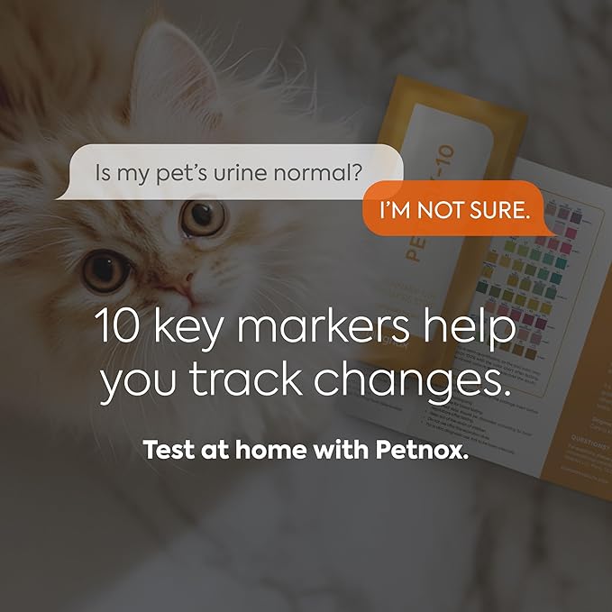 PETNOX 10-Parameter Cat & Dog Urine Test Strips - 30 x Individually Packed & Veterinary Grade Tests - Cat & Dog UTI Test Kit - Pet Test Strips for Urinalysis