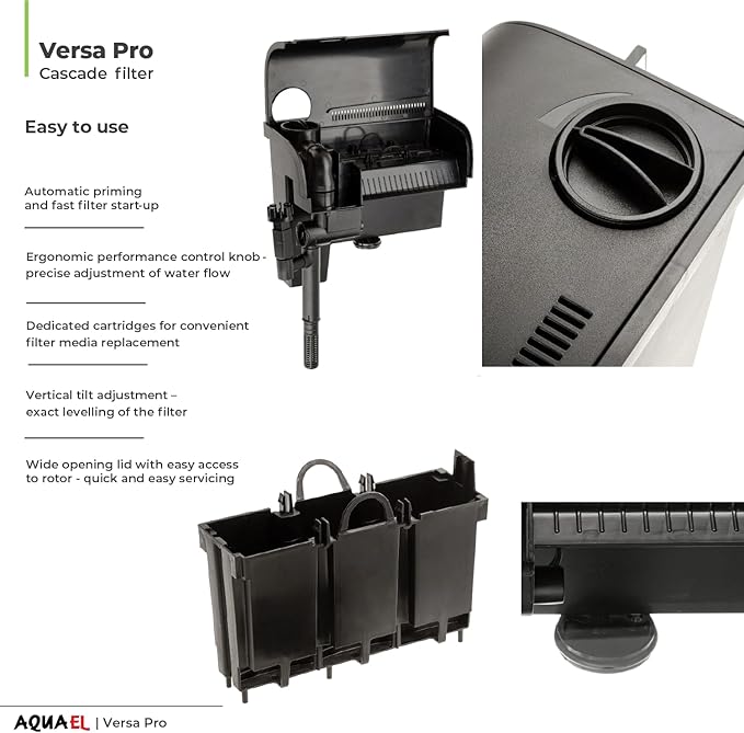Aquael Versa Pro 60 Power Filter - Hang On Back Filter for Aquariums