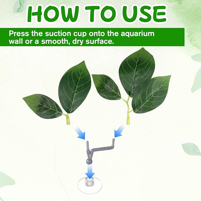 4 Pcs Fish Leaf Pad, Betta Leaf Hammock Adjustable Plastic Plants with Suction Cup Aquarium Decor Fish Tank Accessories Simulating The Natural Habitat for Betta Spawning Grounds Breeding Resting Bed