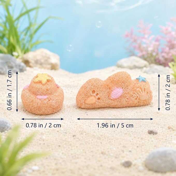 LOGOFUN 8pcs Fish Tank Castle Decoration Mini Castle Model Miniature Resin Sand Castle Craft for Aquarium Microlandscape Decorations