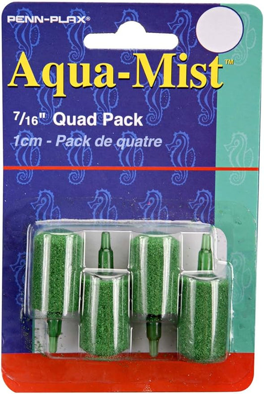 Penn-Plax AS6Q 4-Pack Aqua Mist Air Stone Cylinder Aerator for Fish Tank | Easy to Install to Your Pump | Aerates Your Tank