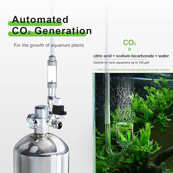 FZONE 5.5L Aquarium CO2 Generator System Carbon Dioxide Reactor Kit with Regulator and Needle Valve for 600-800g Raw Material