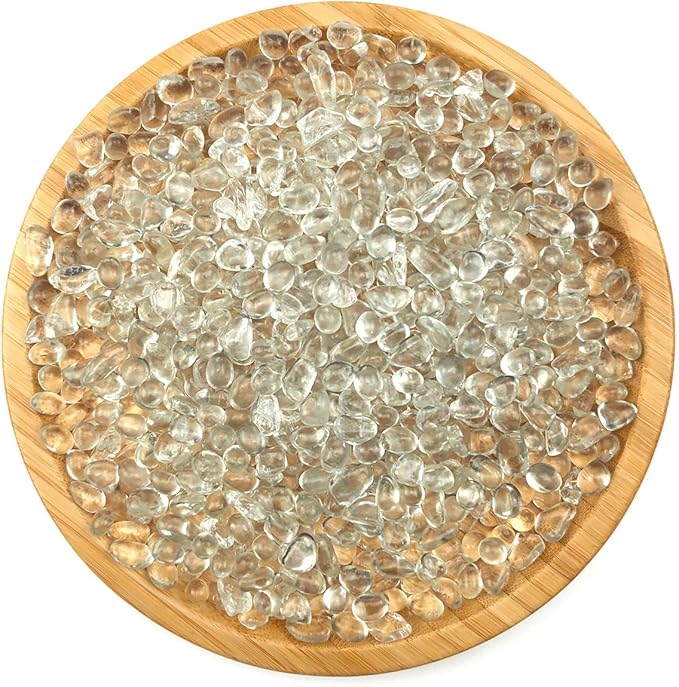 WAYBER Glass Stones, 1Lb/460g Irregular Sea Glass Dercorative Rocks Non-Toxic Artificial Crystal Pebbles for Aquarium Decoration/Vase Filler/Table Scatter/Handcraft/Jewelry Making/Gems Display, Clear