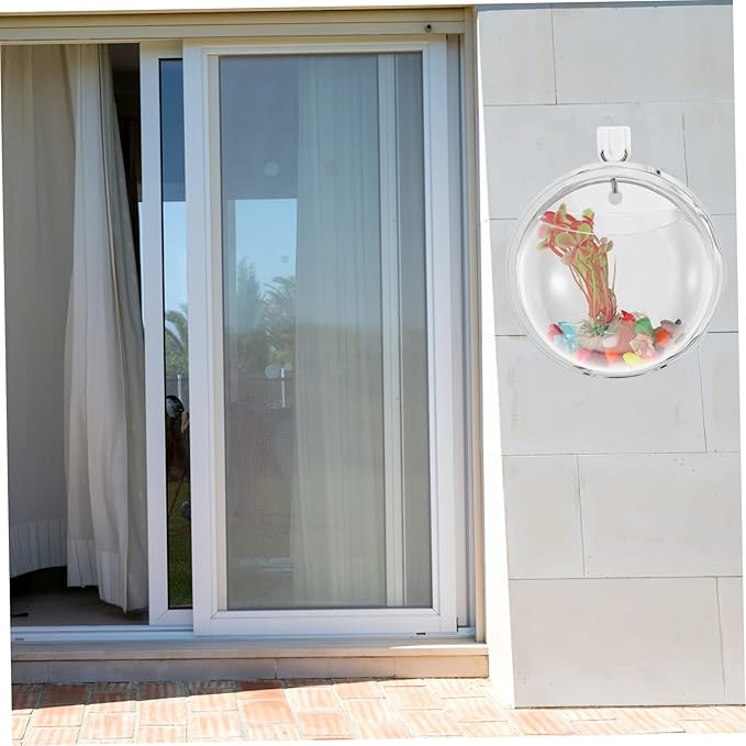 Wall Goldfish Bowl Wall Hanging Fish Bowl Fish Bowls for Centerpieces Hanging Hydroponic Planter Wall Fish Tank Acrylic Flower Vase Planters Indoor Acrylic Vases Large Water Tank