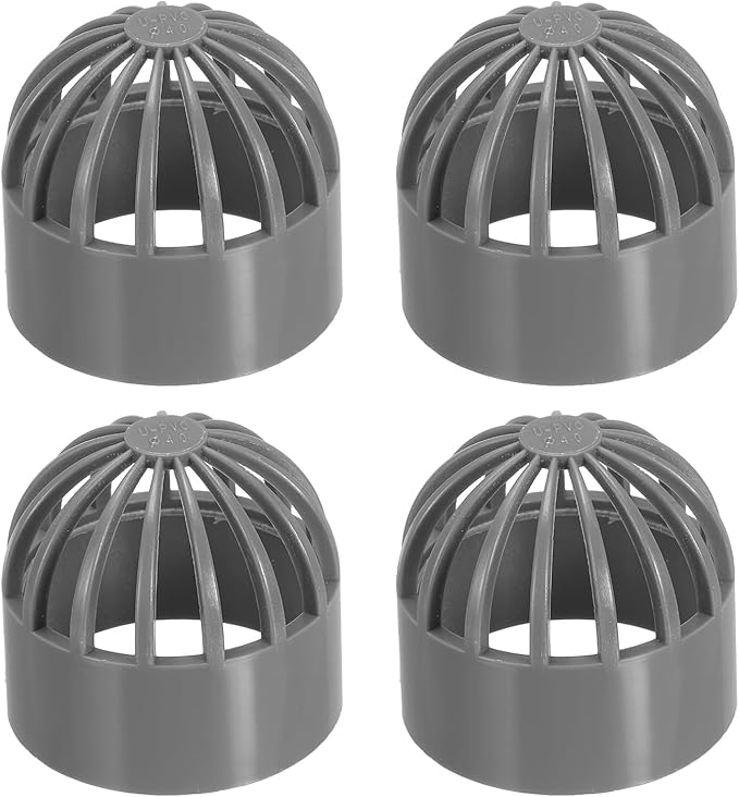 PATIKIL 1.6 Inch (40mm) Fish Cover Permeable Cap, 4 Pcs PVC Breathable Cap Aquarium Guard Fish Tank Intake Cover, Gray