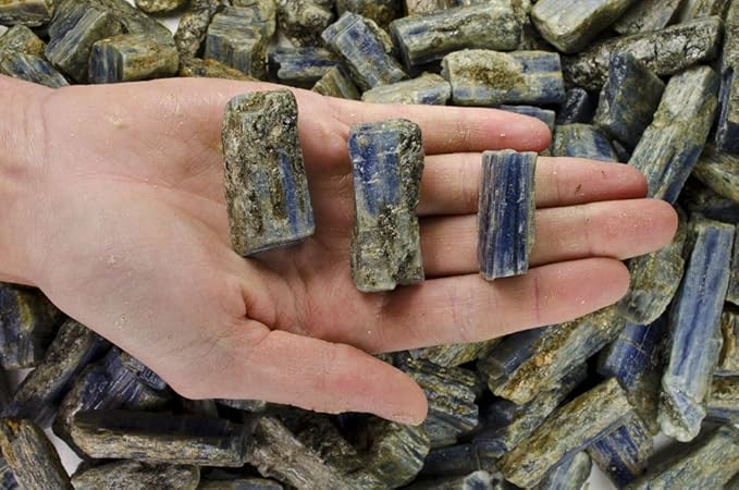 Fantasia Materials: 1 lb Thick Blue Kyanite Rough Stones from India