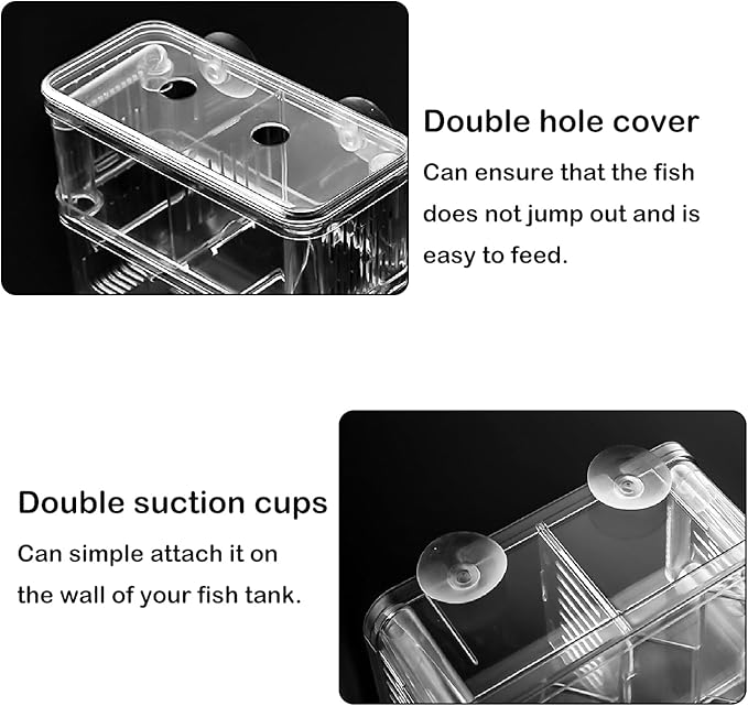 Mipukbay Medium Aquarium Isolation Breeding Box, Acrylic Transparent Aquarium Breeder Box for Fish Fry Hatching, Shrimp Breeding, Betta, Guppy, Killifish, Clownfish, Suitable for 5-40 Gallon Tanks