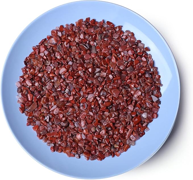 LAIDANLA Red Agate Crushed Stone Crystal Chips Bulk Natural Gemstones Healing Reiki Crystals Mini Quartz Vase Filler Aquarium Gravel 100g