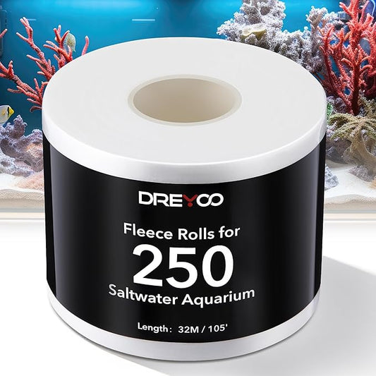 Dreyoo Replacement Fleece Roll Compatible with Reef 250, 105 Ft – Easy Install, Superior Filtration for Clean, Clear Reef Tanks – Ideal for Aquarium Enthusiasts, Fit Roller Mat Filter(1 Pack)