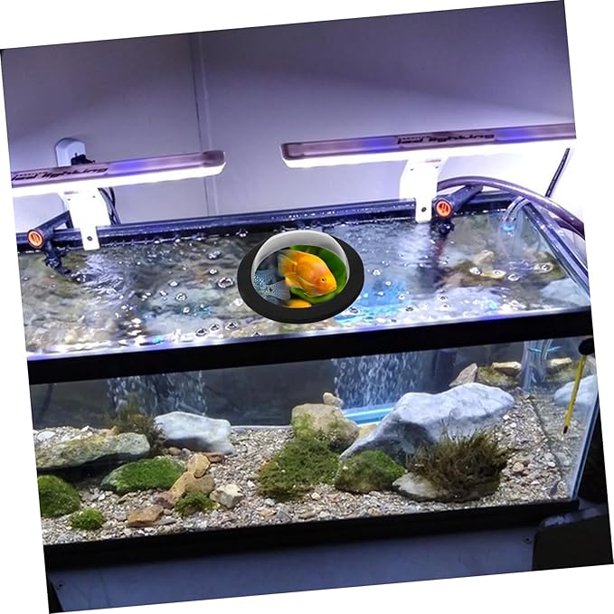 balacoo Floating Fish Dome Acrylic Cover for Fish Observation Durable Transparent Design for Outdoor Aquatic Plants Diameter with Black Base