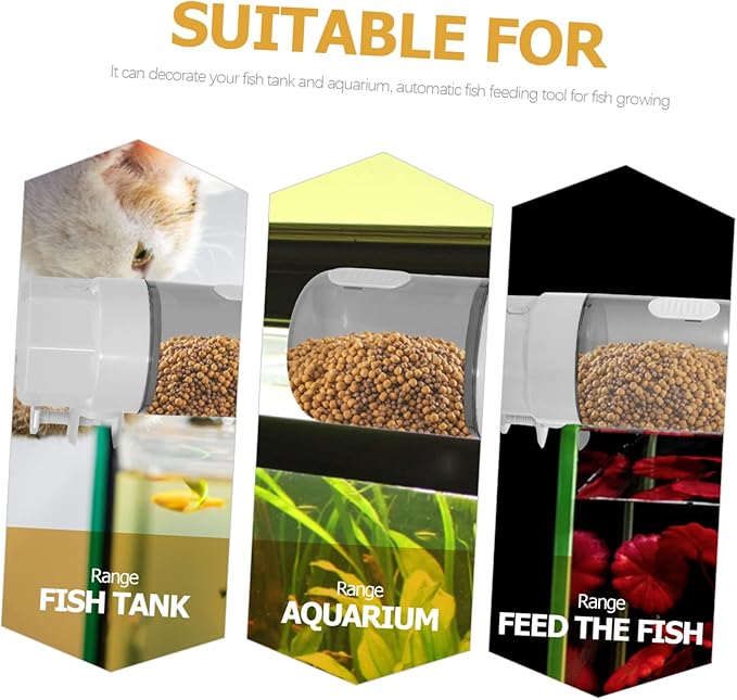BESPORTBLE Intelligent Automatic Feeder Capacity Feeding Tank Transparent Design for Easy Monitoring for Fish Tanks and Aquariums Timed Feeding and