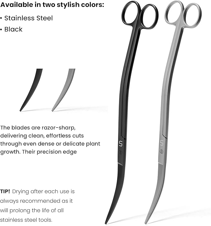 UNS Aquascaping Tools - Stainless Steel, Rust Resistant, Freshwater Planted Tank, Saltwater Reef Aquarium Maintenance Accessory - Trimming Stems & Carpets, Coral Cutting - Wave Scissors, Grey