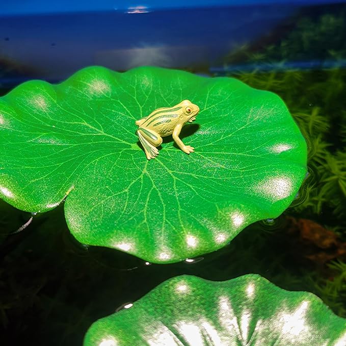 10 Pcs Pond Plants, 5 Size Artificial Lotus Leaves, Realistic Floating Foam Water Lily Pads Ornaments, Plastic Fake Foliage Pond Decor for Patio Koi Fish Pond Pool Aquarium