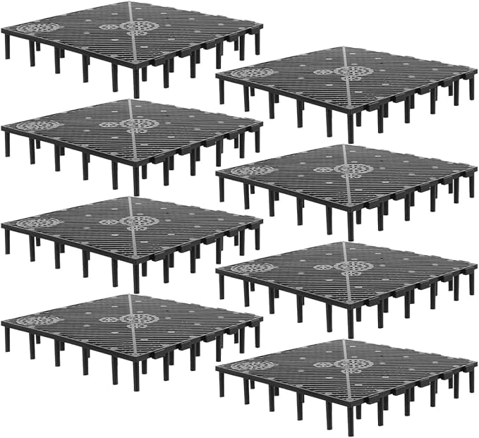 ULTECHNOVO 20Pcs Aquarium Bottom Filter Plate, Fish Tank Divider Grid Isolation Board, Undergravel Filtration System Egg Crate Tray for Sand Gravel Separation, DIY Splicing (Black)
