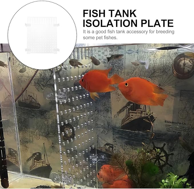Ipetboom 1pc Fish Tank Acrylic Divider Board with Suction Cup - Mixed Breeding to Keep Different Fish Separated