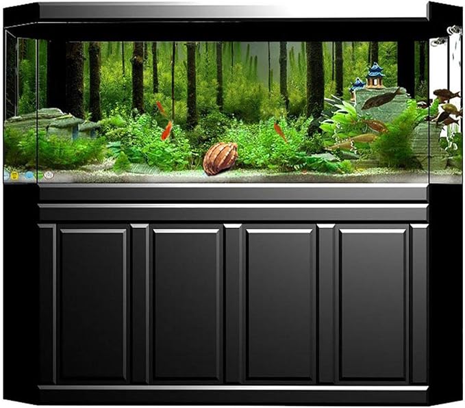 ciciglow Fish Poster, Aquarium Background Sticker PVC Adhesive Underwater Forest for Aquarium(61 * 41cm)