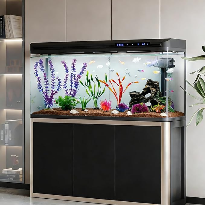 Fish Tank Artificial Plastic Plants Decorations Goldfish Betta Cave Rock Hideout Fish Bowl Ornaments Plants Colorful Vivid Aquarium Small Large Artificial Plants Seaweed Sets Aquarium Decor