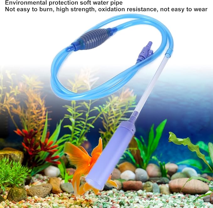 Fish Tank Water Changer, Manual Aquarium Syphon Water Filter, Plastic with On - Off Valve and Large Compression Bag - Efficient Water Exchange, Prevents Fish and Sand Suction, Ea