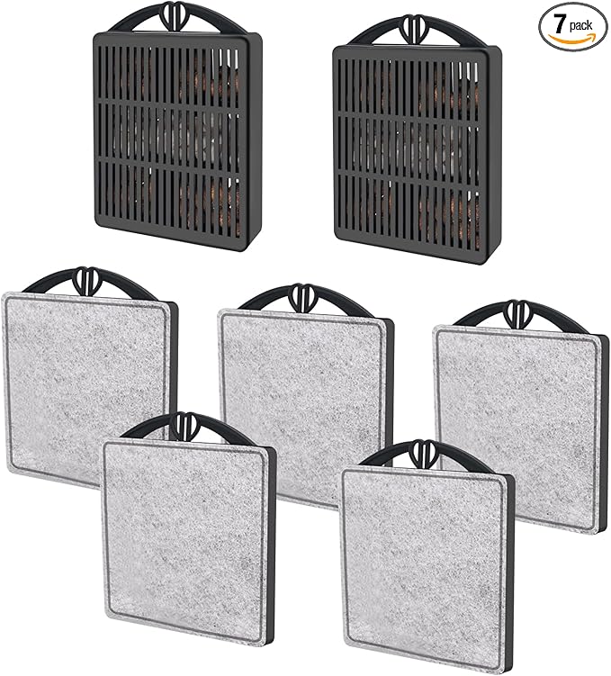 GOZILLA Aquarium Filter Cartridges,Fish Tank Filters Accessories Set,Turtle Tank Filter Replacement Includes 5 Filter Cartridges and 2 Filter Boxes.Only Suit for GZ-107 Low Water Level Tank Filter.