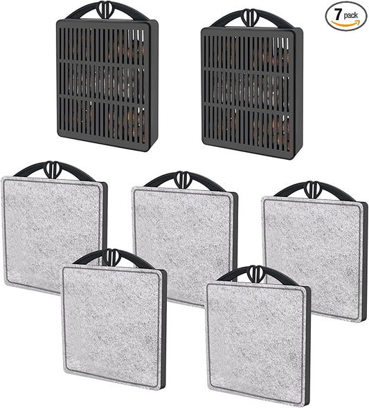 GOZILLA Aquarium Filter Cartridges,Fish Tank Filters Accessories Set,Turtle Tank Filter Replacement Includes 5 Filter Cartridges and 2 Filter Boxes.Only Suit for GZ-107 Low Water Level Tank Filter.
