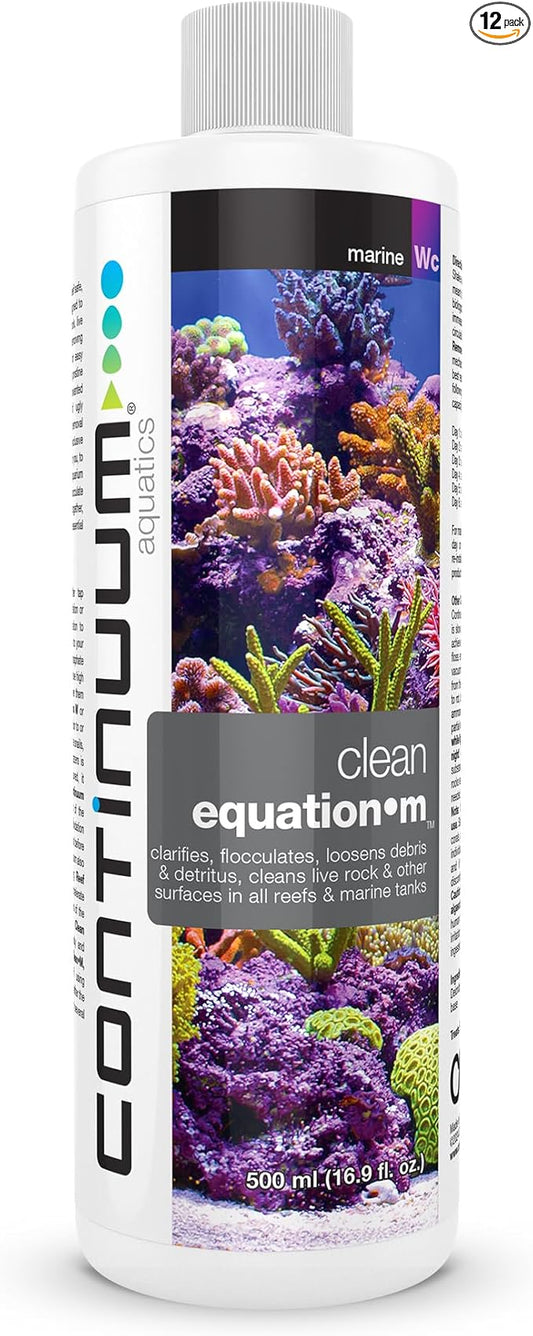 Continuum Aquatics Clean Equation M – Marine Aquarium Cleaner & Clarifier – Clears Water, Loosens Debris, Supports Reef & Fish Health, Advanced Formula 500 ml