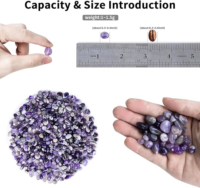 Colorful Agate 1lb Crystal Polished Tumbled Stones Irregular Shaped Crystal Chips Bulk Natural Gemstone Aquarium Gravel Rocks Vase Filler Fish Tank Gravel Home Decoration (Amethyst)