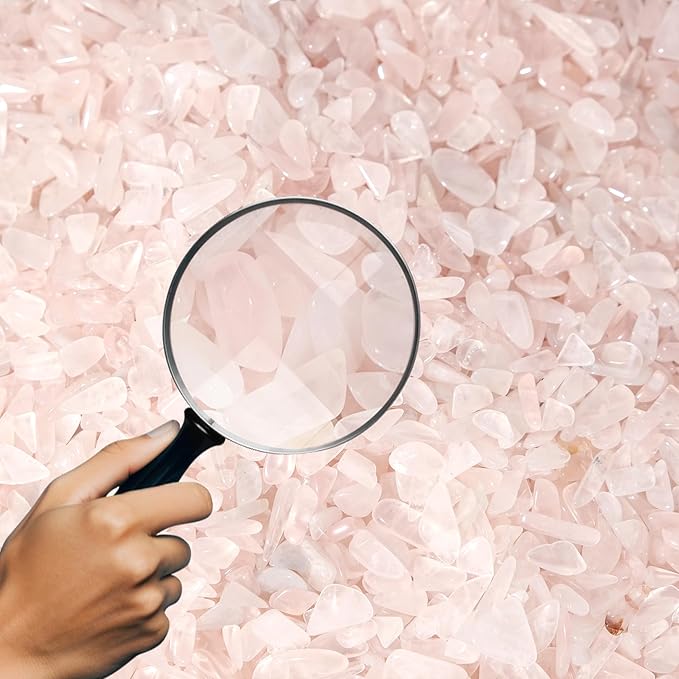 Rose Quartz & Clear Quartz Crystal Chips 2lb (2400+ Pieces) – 5-8mm Jumbo Pack Healing Stones for Jewelry, Resin Art, Bulk Decor