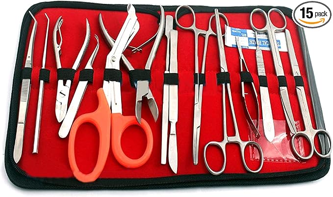Coral Propagation FRAGGING KIT Set 15 PCS Hard Soft Freshwater Reef Stainless Steel Tools and Zipper CASE CRL-008