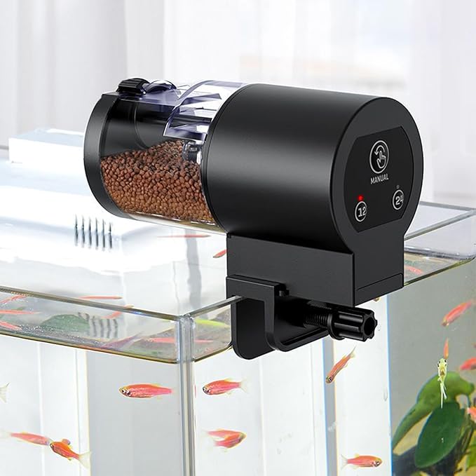 Automatic Feeder - 100ml Battery Operated with Timer, Large Capacity Fish Automatic Feeder | for Small Tank Turtle Shrimp Home Apartment Office Travel Vacation Weekend