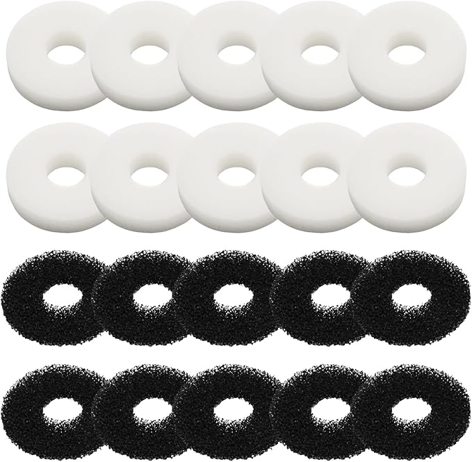 20 Packs Replacement Aquarium Maintenance Kit, Aquarium Sponge Foam and Carbon Rings Set, Replacement for Biorb Filter