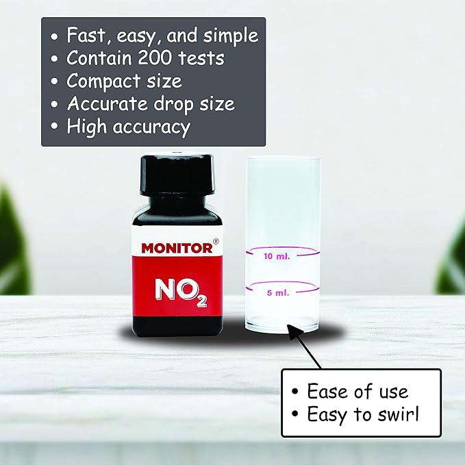 Monitor Nitrite Test KIT (200 Tests) - Monitor Aquarium and aquaculture Water Quality