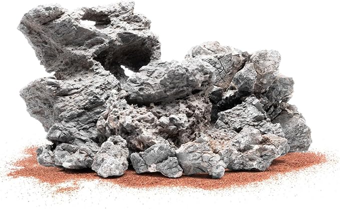SubstrateSource Natural Aquarium Stones - Medium Gray Jagged Layered Aquascaping Rocks for Dramatic Layouts, Stacking, Terrariums, Freshwater Fish Tank Decorations & Epiphytic Plants - Wolf, 20 LB