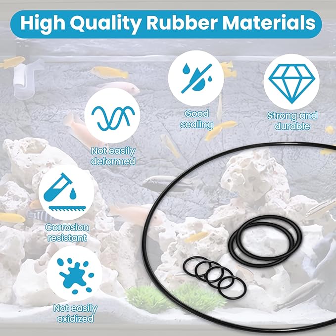 ETZ O-Ring Seal Kit for Fx5/Fx6 Aquarium Cartridge Filter, Fit for Fluval A-20207, A-20210, A-20212 Aquarium Filter Seal Ring Replacement