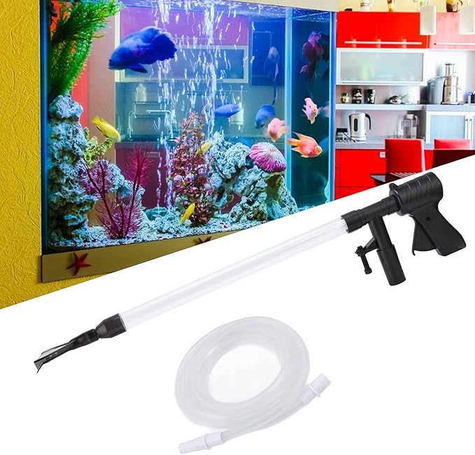 Haofy Fish Tank Gravel Cleaner, 42.9in Aquarium Vacuum Water Changer Siphon with Hose for Sand Cleaning, Multifunction Pneumatic Fish Filter Pump for Aquarium Debris Removal