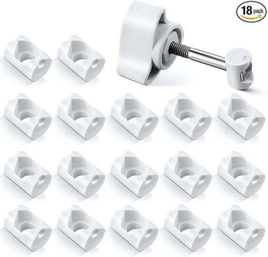 18 Pack Lid Fastener Barrel Nut Compatible with Fluval FX6 FX5 FX4 FX2 Canister Filter, Aquarium Filter Lid Fastener Replacement Part, Lock Nut Clamp Accessories (Barrels Only)(White)