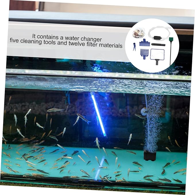 1set Fish Tank Gravel Water Changer Siphon Net for Easy Cleaning Manual Aquarium Water Change Tool Sand Cleaner Kit - Media Included