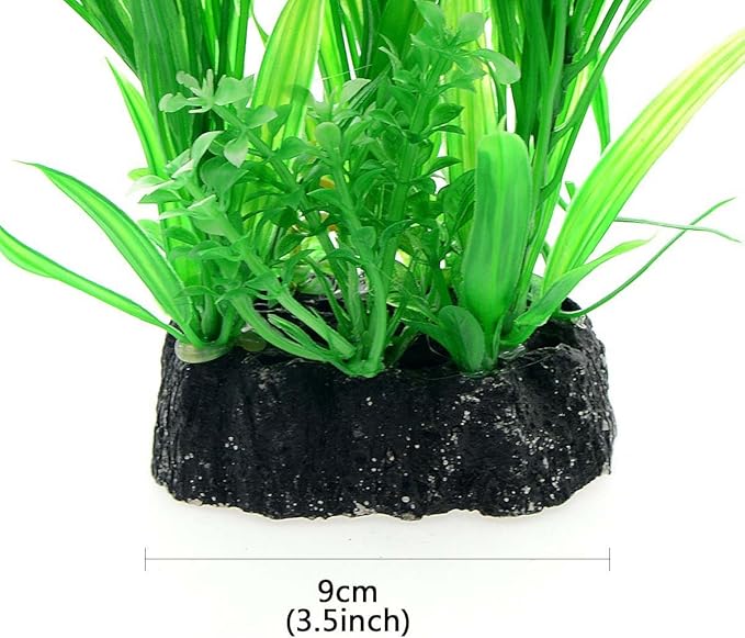 Saim 15inch Aquarium Plastic Plants Decorations,Green Landscaping Artificial Plant Used for Household and Office Aquarium Simulation Hydroponic Plants, Fish Tank Décor
