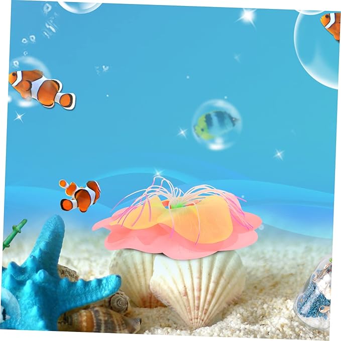 MERRYHAPY Artificial Silicone Coral Decoration for Fish Tank Glowing Water Grass Ornament Aquarium Accessory for Natural Aquatic Landscapes