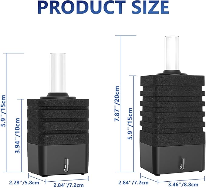 Moonorange Aquarium Bio Sponge Filter, Super-Quiet Submersible Fish Tank Foam Filter with 1 Spare Sponge, Suits Tanks Within 20 Gallon(S)