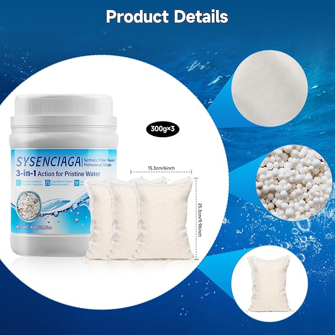 900g Aquarium Filter Resin - High Capacity Tannin & Toxin Remover for Large Tanks, Eliminates Odor & Organic Waste, for Freshwater/Saltwater Aquarium & Pond(with Mesh Bag)