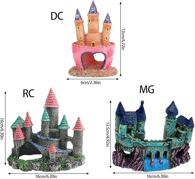 Fishtank Hideouts Landscape Fish Tanks Decorations for Aquariums Terrarium Shrimp Castles Ornaments Habitat Interactive Underwater Sand Castles Scenery