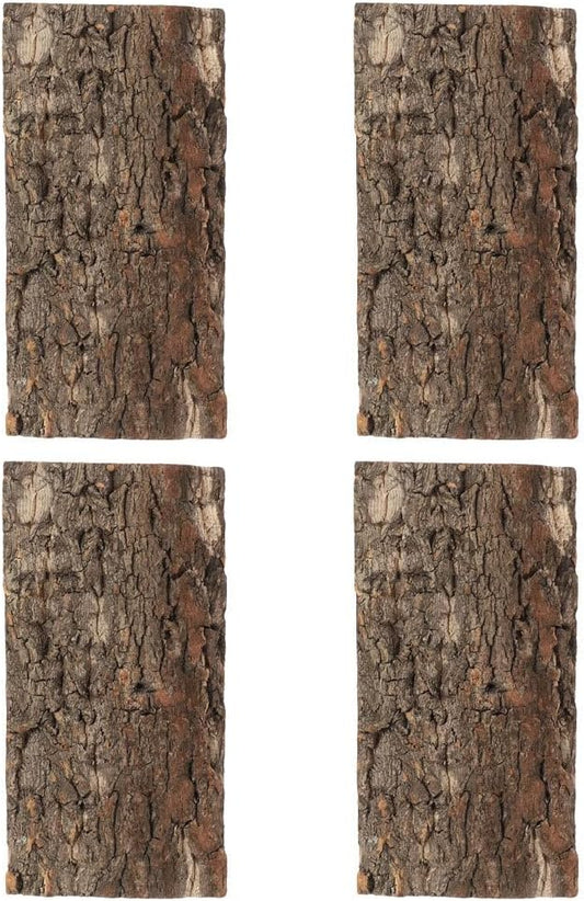 HOMSFOU Cork Tile Terrarium Background 4Pcs Reptile Bark Backdrop Decor 3D Bearded Dragon Tank Climbing Mat Carpet Decoration for Spider Gecko Lizard Bearded Dragon