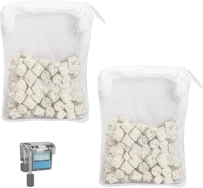 2.8oz BioMax Biological Material Remover Inserts Compatible with Fluval AquaClear AC50 Power Filter, Filter Media Kit for 50 Gallon Fresh & Saltwater Tank, Provides Stage 3 Biological Filtration-2Pack