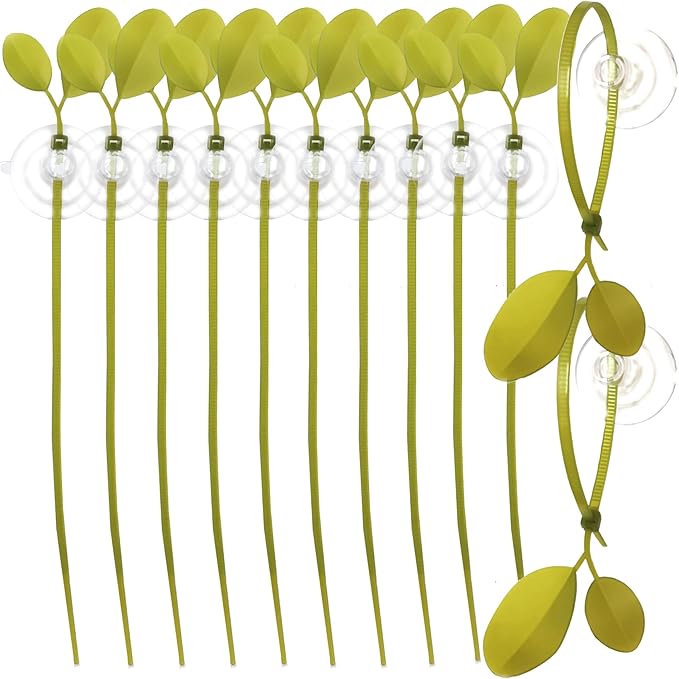 Aquarium Suction Cups and Leaf-Shaped Adjustable Cable Ties for Binding Moss Shrimp Dodging Nest, Suction Cups with Holes Aquarium Plants Holder (24)
