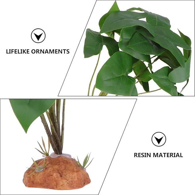 balacoo Essential Reptile Terrarium Decor Lifelike Artificial Plant Easy Install Reptile Box Adornment