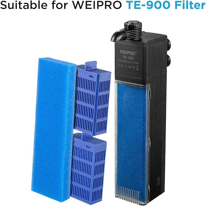 Replacement Cartridge for Fish Tank Filter TE-900 with Aquarium Filter Foam, Active Carbon and Ceramic Ring(TE900-S)