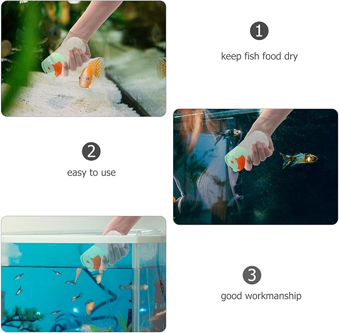 Yardwe Metering Fish Feeding Bottle Fish Food Storage Container Moisture-Proof Aquarium Feeder Green Non-Automatic Precise Feeding Tool for Aquatic Pets