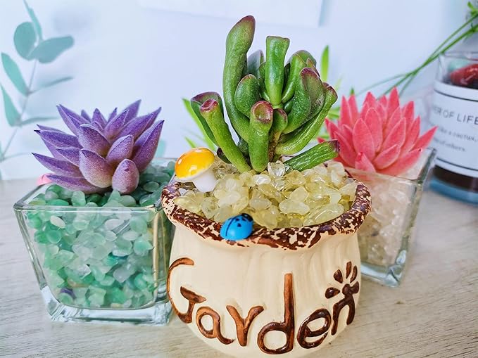 ZHIYUXI Citrine Crystal Chips Fish Tank Gravel Vase Filler Stones Bulk Crushed Crystals Gemstone Polished Natural Quartz Stone Healing Crystals Glass Stones Fish Rocks