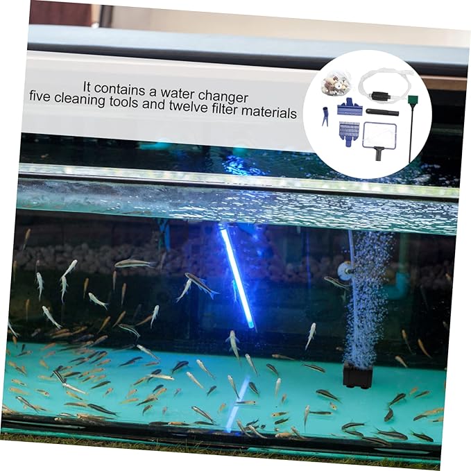 Yardwe 1set Aquarium Sand Washer Siphon Water Changer Fish Tank Tool Cup Manual Gravel Vacuum for Change and Sand Washing Includes Net for Fish Safety