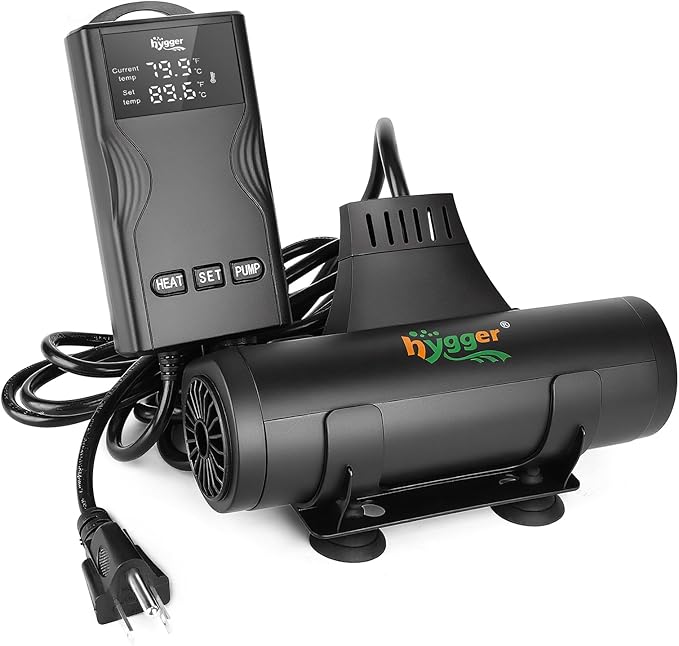 hygger Aquarium Heater with Upgrade Water Circulatio,Submersible Fish Tank Water Heater Digital Display,Auto Temperature Control for Freshwater Saltwater Safety Shut-Off Protection (1000W,130~260Gal)